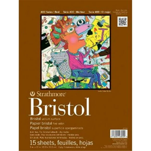 Strathmore ST475-3 400 Series 9 Po x 12 Po Ruban Vélin 2 Plis Bloc Bristol Relié