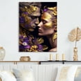 thumbnail image 2 of Designart Loving Couple Kissing Floral Design I Canvas Wall Art, 2 of 5