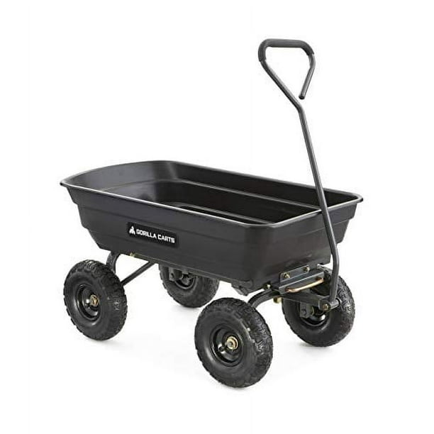 Gorilla Carts GOR4PS Poly Garden Dump Cart with Steel Frame and 10