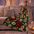 thumbnail image 6 of Gingerbread Men with Candy Canes Trees Mittens and Red Bows, Playful Holiday Cookie Style for Christmas Lovers, Cozy Flannel Blanket for Playroom and Family Room, Christmas Gift, Home Decor, 6 of 9