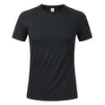 thumbnail image 6 of Ceisia Men's Solid Color Round Neck Short Sleeve T-Shirt Split Hem Design Soft Stretchy Breathable Casual Pullover Top Black M Gifts, 6 of 8