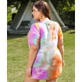 thumbnail image 4 of CASSIE LIZ Womens Plus Size Tops 2X Summer Tie Dye Shirts Colorful Round Neck Fashion Short Sleeve Tee Loose Fit Tunics Spring Oversized Blouses Casual Pullovers 2XL 18W 20W, 4 of 7