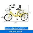 thumbnail image 2 of Dextrus Adjustable Seat Unisex Adult Tricycles, Steel, Yellow, 73.74 lb, 2 of 8