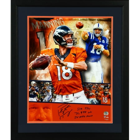 Peyton Manning Hand Signed - Peyton Manning Indianapolis Colts/Denver Broncos Deluxe Framed Autographed 16