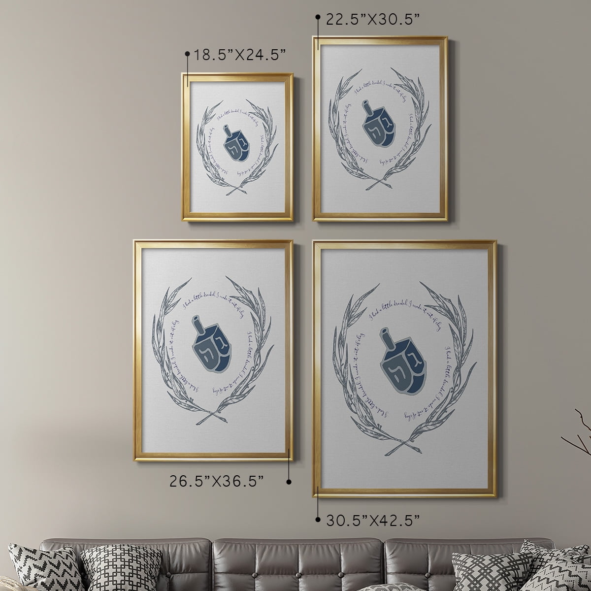 Hanukkah Dreidel Premium Framed Print - Ready to Hang