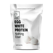 It's Just - Egg White Protein Powder, Dried Egg Whites Protein, Meringue Ingredient, Non-GMO, USA Farms, Unflavored (20oz)