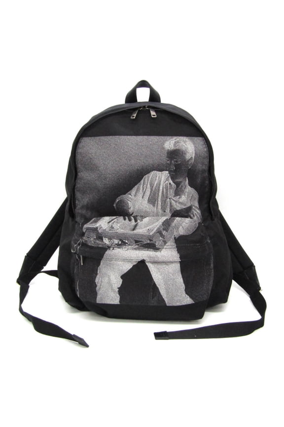 Pre-Owned Celine Phono Guitar Print 188382BMH Women's Leather,Nylon Canvas Backpack... (Good)