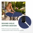 thumbnail image 4 of Round Outdoor Tablecloth with Umbrella Hole and Zipper, Navy Blue Tablecloth with Elastic Waterproof, Modern Solid Color Blue Cosatal Patio Table Covers for 45" - 54" Picnic Pool Tables, 4 of 9