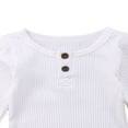 thumbnail image 3 of Newborn Baby Long Sleeve Romper Knitted Rib Casual Button Jumpsuit, 3 of 6