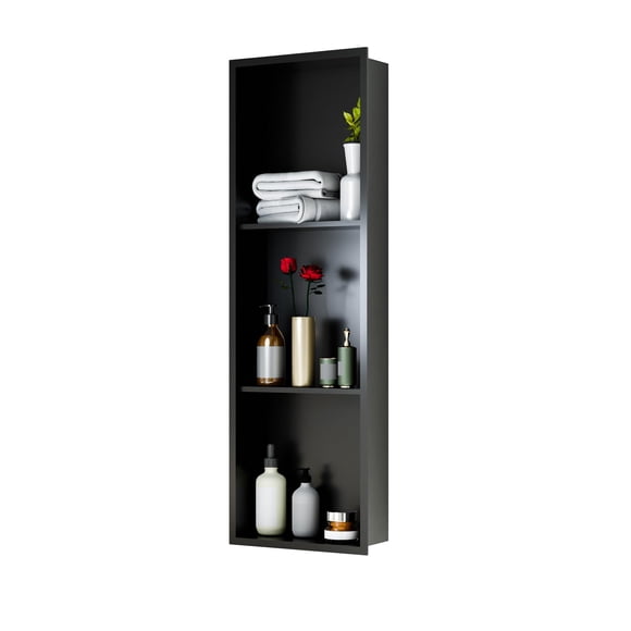 No Tile Shower Niche, Stainless Steel Wall Niche, 1/2/3-Tier Bathroom Shelf Waterproof Cubby, NO Tile Needed Recessed Cabinet for Bathroom Storage