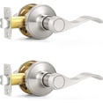 thumbnail image 1 of Passage Door Lock Lever Handle for Hallway and Closet Keyless Satin Nickel Interior Door Locksets, 1 of 7