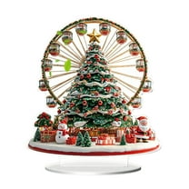 SLYNSHome Christmas Village Decorations for Tabletop,Acrylic Christmas Snow House Ornaments Holiday Home Decor Party Supplies