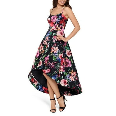 Xscape Robe Sans Manches à Imprimé Floral pour Femmes en Noir Multi Taille 12