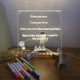 thumbnail image 2 of Tablero de Mensajes Acrílico Iluminado, Reescribible, Tablero de Dibujo Luminoso para Niños, Lámpara de Mensajes con 7 Bolígrafos de Colores, 20 X 20 cm, 2 of 5