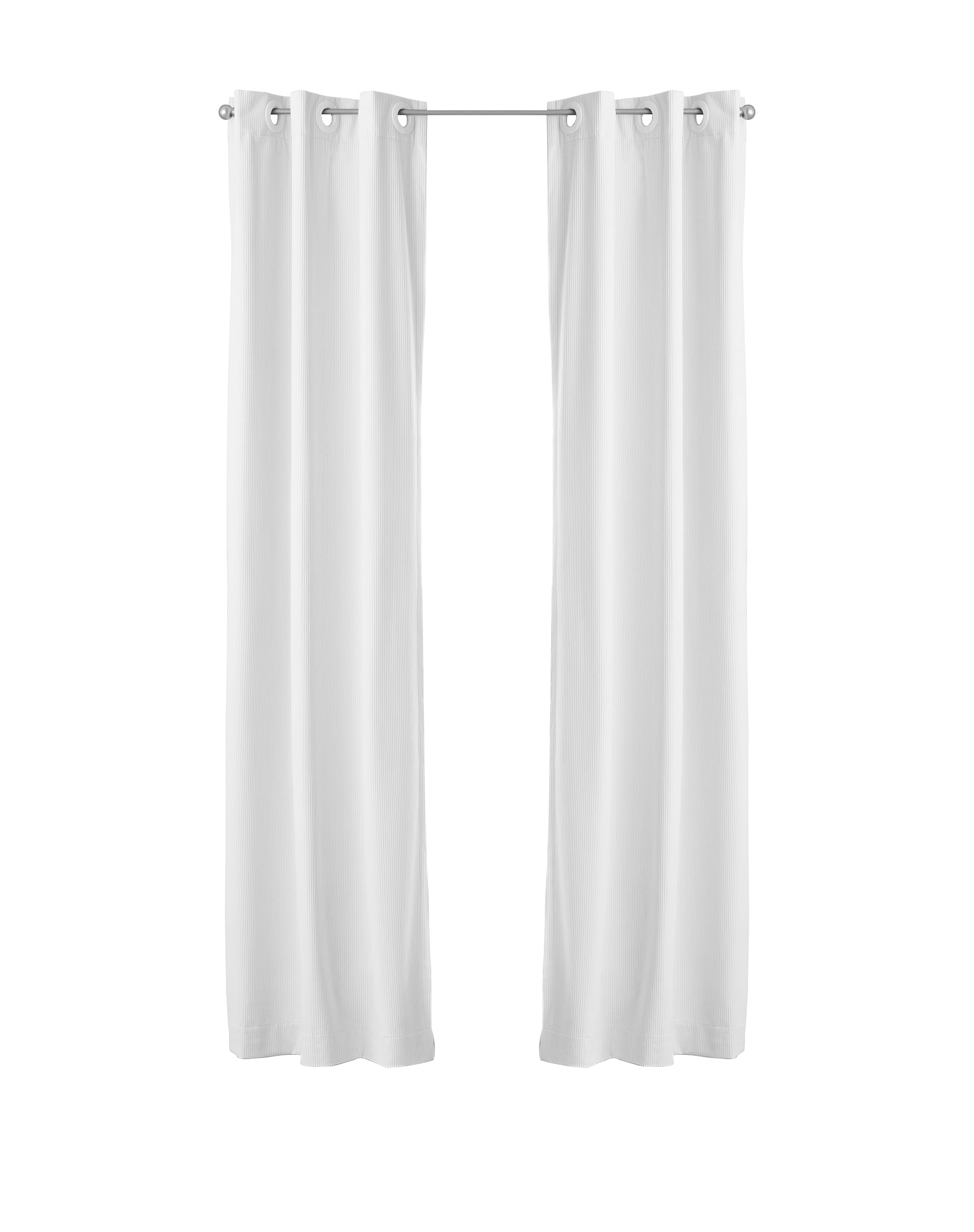 (2 pack) Your Zone Corduroy Blackout Grommet Curtain Panel,1 Panel, White, 38"W x 84"L