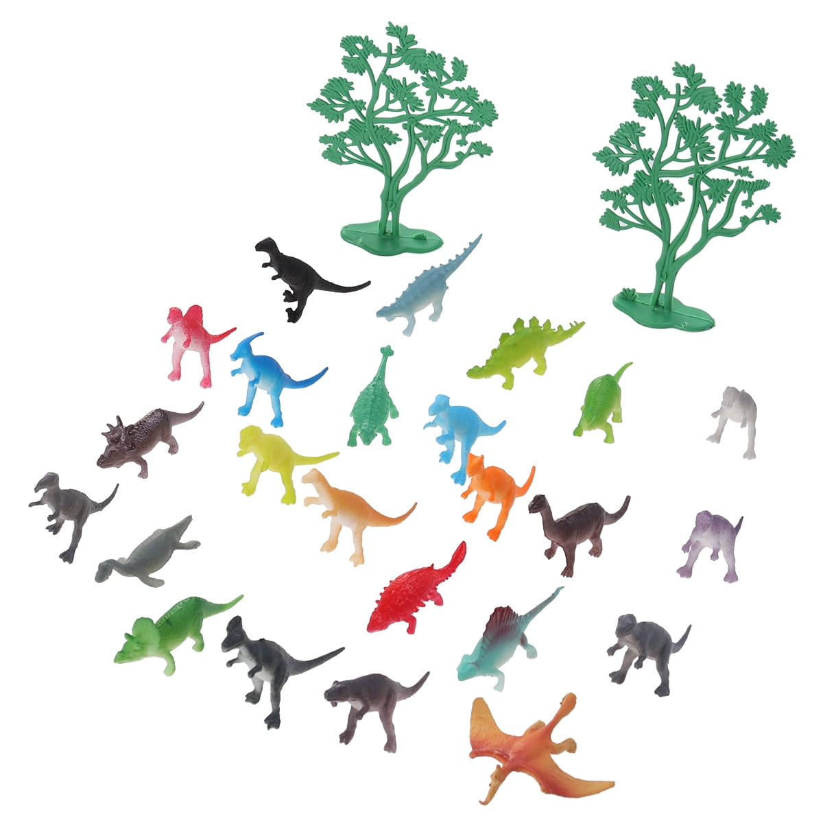 26pcs Mini Simulation Dinosaur Model Bagged Dinosaur Toy Set Plastic
