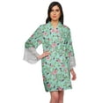 thumbnail image 1 of Moomaya Printed Short Robes For Women Cotton Robes For Women With Lace Trim, 1 of 6