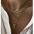 thumbnail image 3 of DOREMI 18K oro minimalista Simple grueso collar grande 26 collar personalizado alfabeto burbuja globo letra inicial collar, 3 of 4