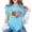 Sky Blue, variant on Womens Easter T Shirts Easter Day Cartoon Bunny Short-Sleeve T-Shirt Tops Round Neck Sports T-Shirt Workout Tops