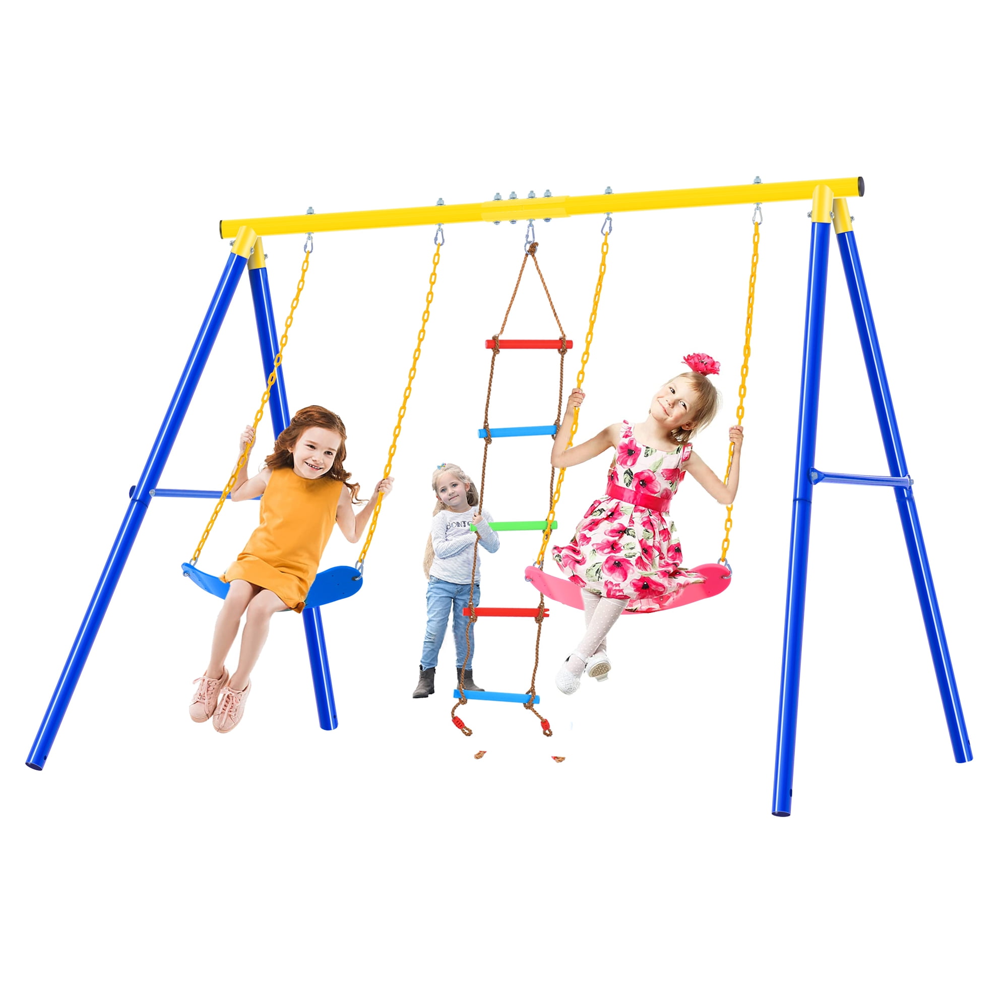 uhomepro 3in1 Kids Metal Swing Playground Sets for Backyards 312