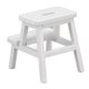 thumbnail image 5 of Taburete para casa de muñecas, 4 patas vívidas, 2 escalones, forma rectangular ligera, muebles para casa de muñecas, color blanco, 1/12, 5 of 9