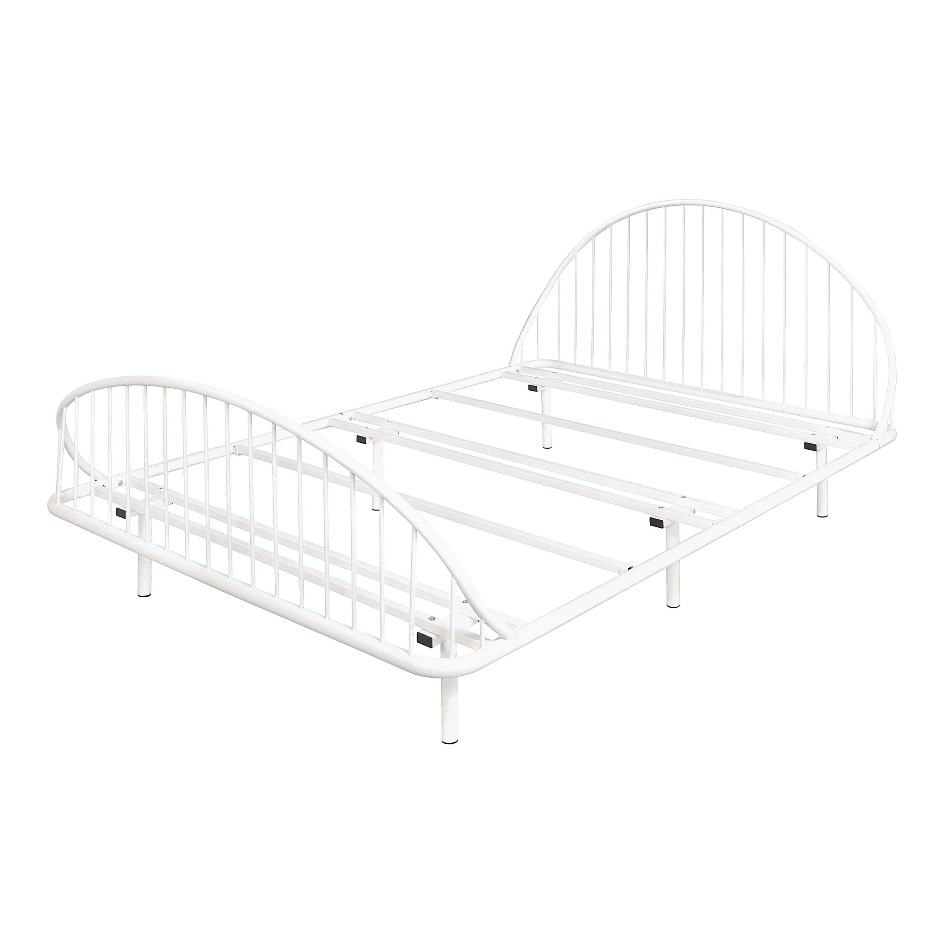 Furniture of America Arno Full Metal Panel Bed with Sand Power Coating, White