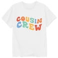 thumbnail image 2 of Krdevn Kids Cousin Crew Multicolor Letter Print Crew Neck Short Sleeve Tee Soft Casual Daily Summer Boys Girls Top,10-11 Years, 2 of 3