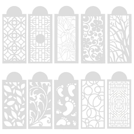 

10pcs Cake Lace Molds Powdered Sugar Sieves Cake Decorating Stencils (White)