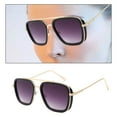 thumbnail image 1 of Gafas de terre cuadradas de moda de gran tamaño para mujeres, hombres, montura metálica, gafas de protección 400 para vacaciones en , ejercicio Gris Salvador gafas de sol de mujer, 1 of 9