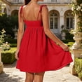 thumbnail image 6 of Elara Women's Tie Strap Dress Sweetheart Neck Lightweight Cami Mini Dress for Summer Beach Vacation Casual Wear, 6 of 6