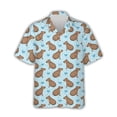 thumbnail image 4 of Camisa con estampado de capibara kawaii para hombre, camisa hawaiana de manga corta con solapa, estilo playero, estilo hawaiano, para hombre, 4 of 5