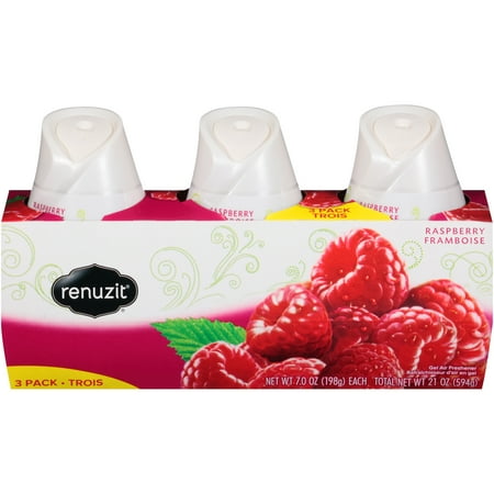 Renuzit Adjustable Solid Gel Air Freshener Cone, Forever Raspberry, Nonstop Freshness, 7 Ounces, 3 Cones