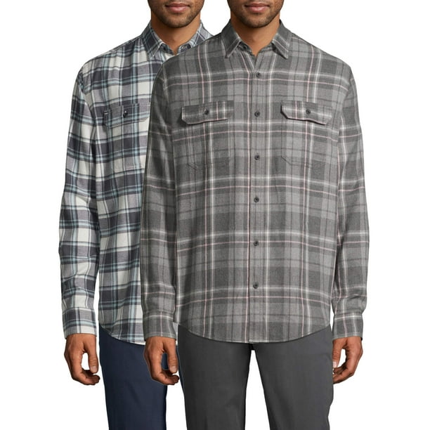 George Men's and Big Men's Flannel 2-Pack, Up to 5XL - Walmart.com