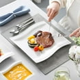 thumbnail image 5 of Plates and Bowls Sets, 12 Pieces Modern Porcelain Dinnerware Sets for 4, Marble Dishware Set Kitchen Dining Ware Set, Square Ceramic Dish Set, Microwave and Dishwasher Safe, Series Flora, 5 of 8