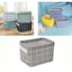 thumbnail image 1 of Caja/cofre/organizador de juguetes apilable y plegable con tapa, de doble color y espacio, de gran tamaño, categorizada, gris a cuadros, 1 of 5