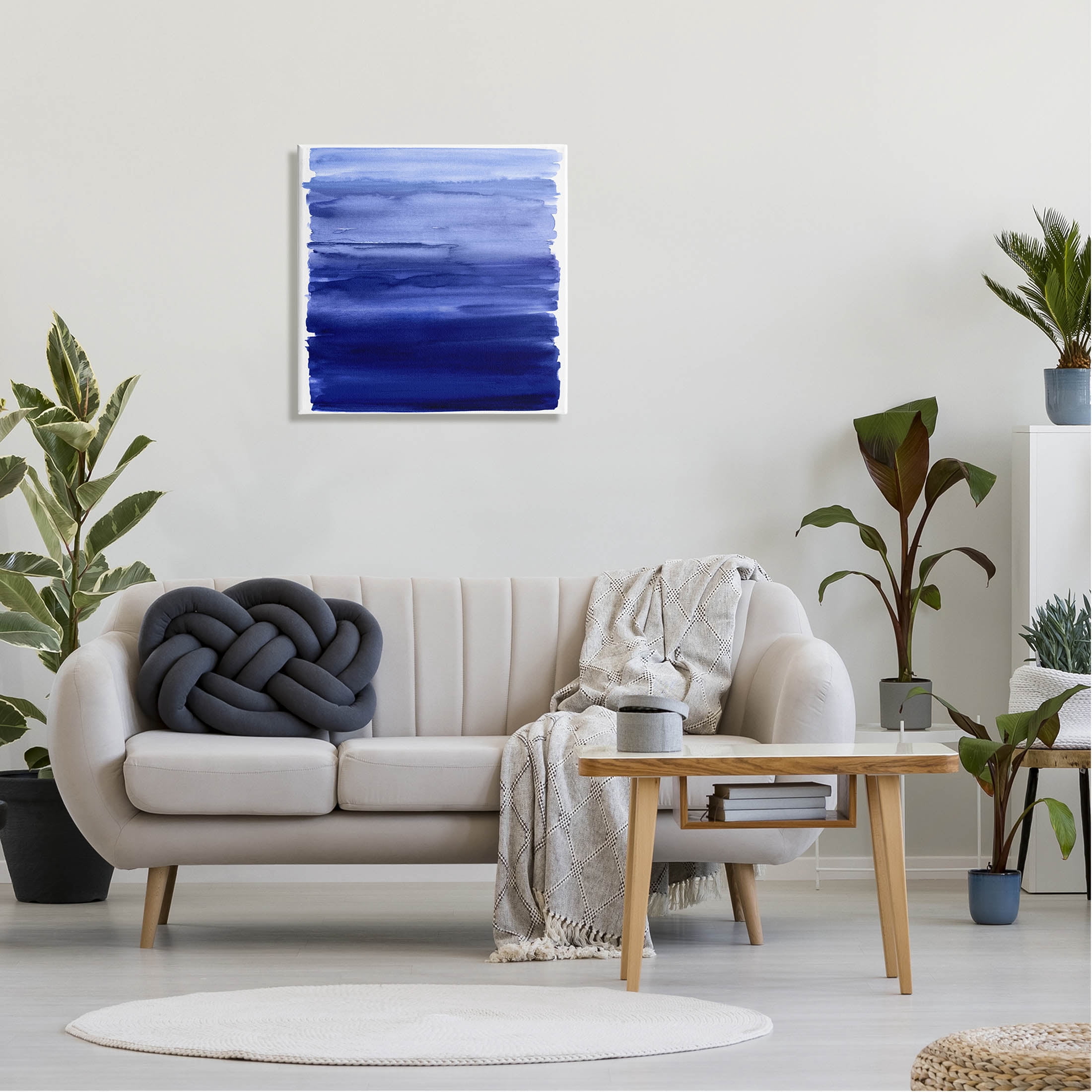 Stupell Industries Blue Gradient Brush Strokes Graphic Art Gallery Wrapped Canvas Print Wall Art, Design by Allie Corbin
