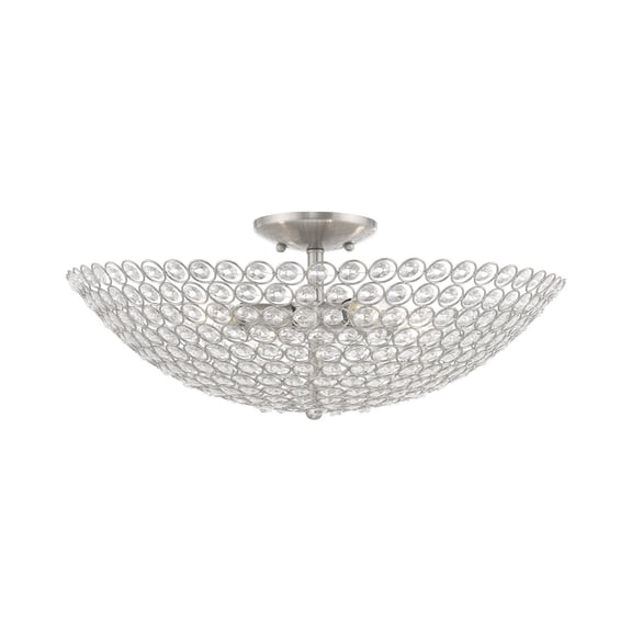 40447-91 Livex Lighting Cassandra - 4 Light Flush Mount in Glam Style - 19.75 Inches wide by 7.75 Inches high