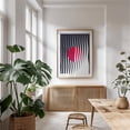 thumbnail image 6 of Abstract Red Circle and Wave Lines - Illustration Unframed Wall Art Print 5 x 7 inches, 6 of 16