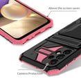 thumbnail image 4 of Heavy Duty Case for Samsung Galaxy A24 4G Credit Card Holder Cover with Kickstand, Military Grade Dual-Layers Rugged Shockproof Lens Protection Case for Samsung Galaxy A24 4G, Pink, 4 of 7