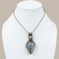 thumbnail image 5 of Natural Owyhee Opal, Moonstone Gemstone Copper Wire Wrap Pendant 2.95", 5 of 5