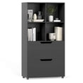 thumbnail image 1 of Costway 51" 5-Tier 4-Cube Bookcase with 2 Drawers for Living Room, Study, Home Office Black, 1 of 10