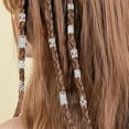 thumbnail image 3 of 220pcs Metal Pendant Hair Extension Rings DIY Long Braid Barrettes Decorative Dreadlock Wig Accessories Kit, 3 of 9