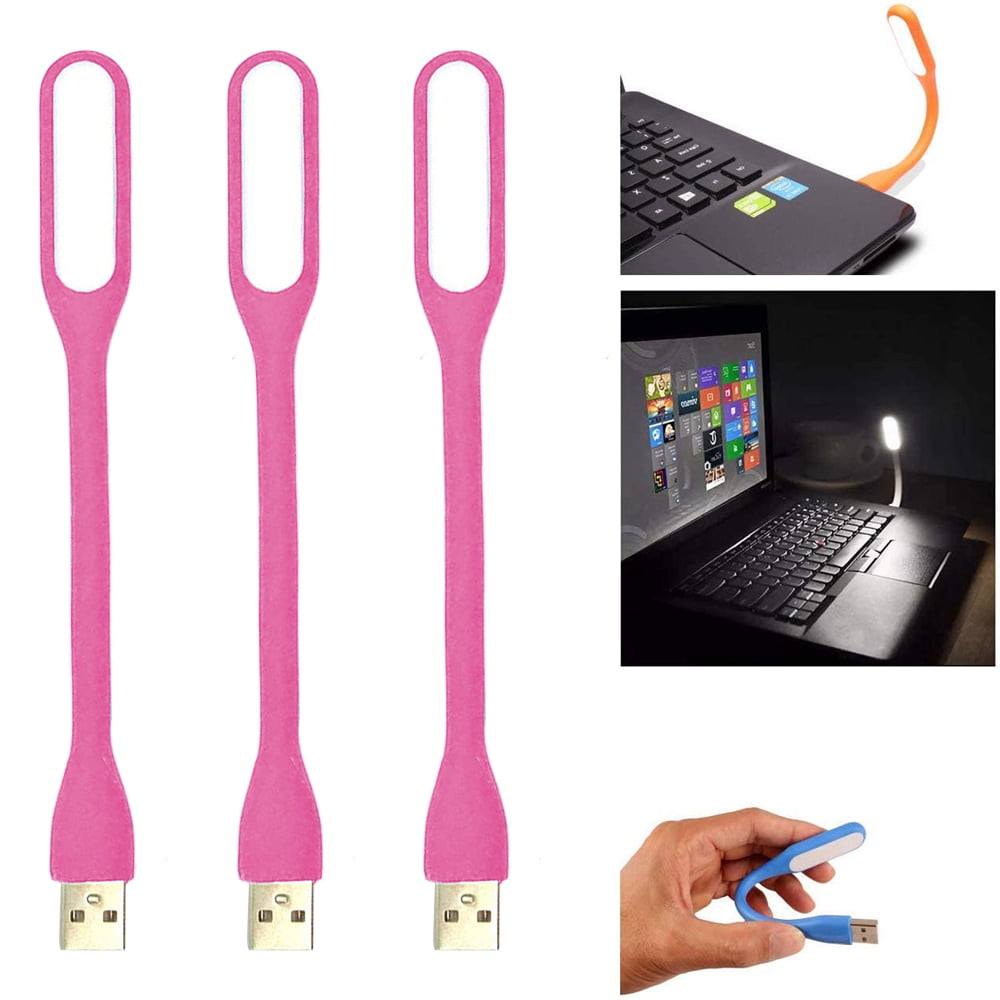 Pink Jasalu Portable Mini Flexible USB LED Light Eye Protection Lamp for Laptop Power Bank Night Light Reading Lamp 1pc 