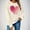 01 Beige, variant on Women's Oversized Hoodless Sweatshirt with Heart-Shaped Letter Print Crew Neck Long Sleeve Spring/Summer Valentine's Day Fashion Comfort Top