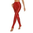 thumbnail image 6 of YONGHS Women's Oil Shiny Shaping Pantyhose Stockings Sheer Dance Tights Stretch Gym Yoga Pants Red XL, 6 of 6
