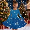 thumbnail image 2 of SuTry Girls Christmas Printed Long Sleeve Twirly Skater School Recital Dress Long Sleeve Round Neck Dress for Kids 4-15 Years(Multicolor,8-9 Years), 2 of 5