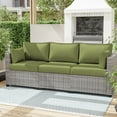 thumbnail image 6 of Snubbull 8-Piece Patio Furniture Cushions, Replacement Outdoor Cushions for 3-Seat Sectional Sofa, Waterproof & Zipped, 25.6"*23.6"*5", Light Green​, 6 of 8