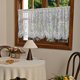 thumbnail image 2 of Xiao Hua Cortinas para ventana de cafetería, 1 pieza, blancas, cortas, para cocina, 200x55cm, opacas, con bolsillo para barra, cortinas decorativas para ventanas pequeñas. Estilo A, 2 of 5