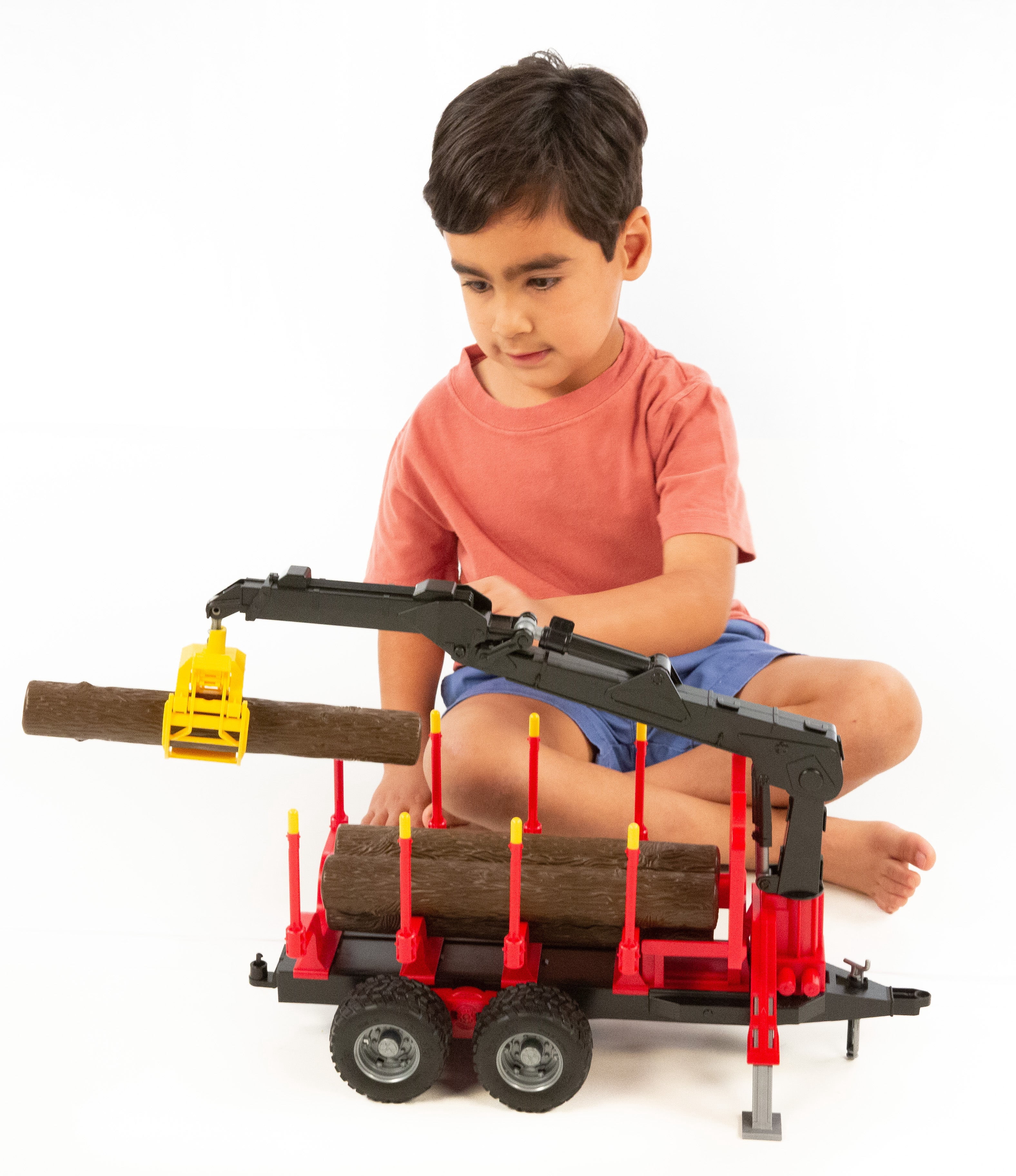 Bruder 02252 Forestry Trailer with Crane, Grapple and 4 Logs