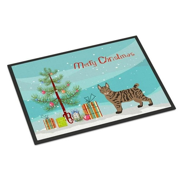 Carolines Treasures CK4684MAT 18 x 27 in. Pixie Bob No.1 Cat Merry Christmas Indoor or Outdoor Mat